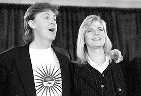 Paul and Linda McCartney, shown here in Detroit in 1994, were together a lot, either on stage or in private.