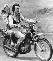 The McCartneys take a ride on a farm near Nashville. Paul McCartney 
has just released a posthumous album of Linda's work.
