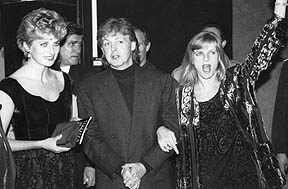 Paul and Linda McCartney, at a premiere in Lille, France, with Princess Diana